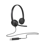 Logitech H340 Wired Headset, Stereo Headphones With Noise-Cancelling Microphone, Usb, Pc/Mac/Laptop - Black