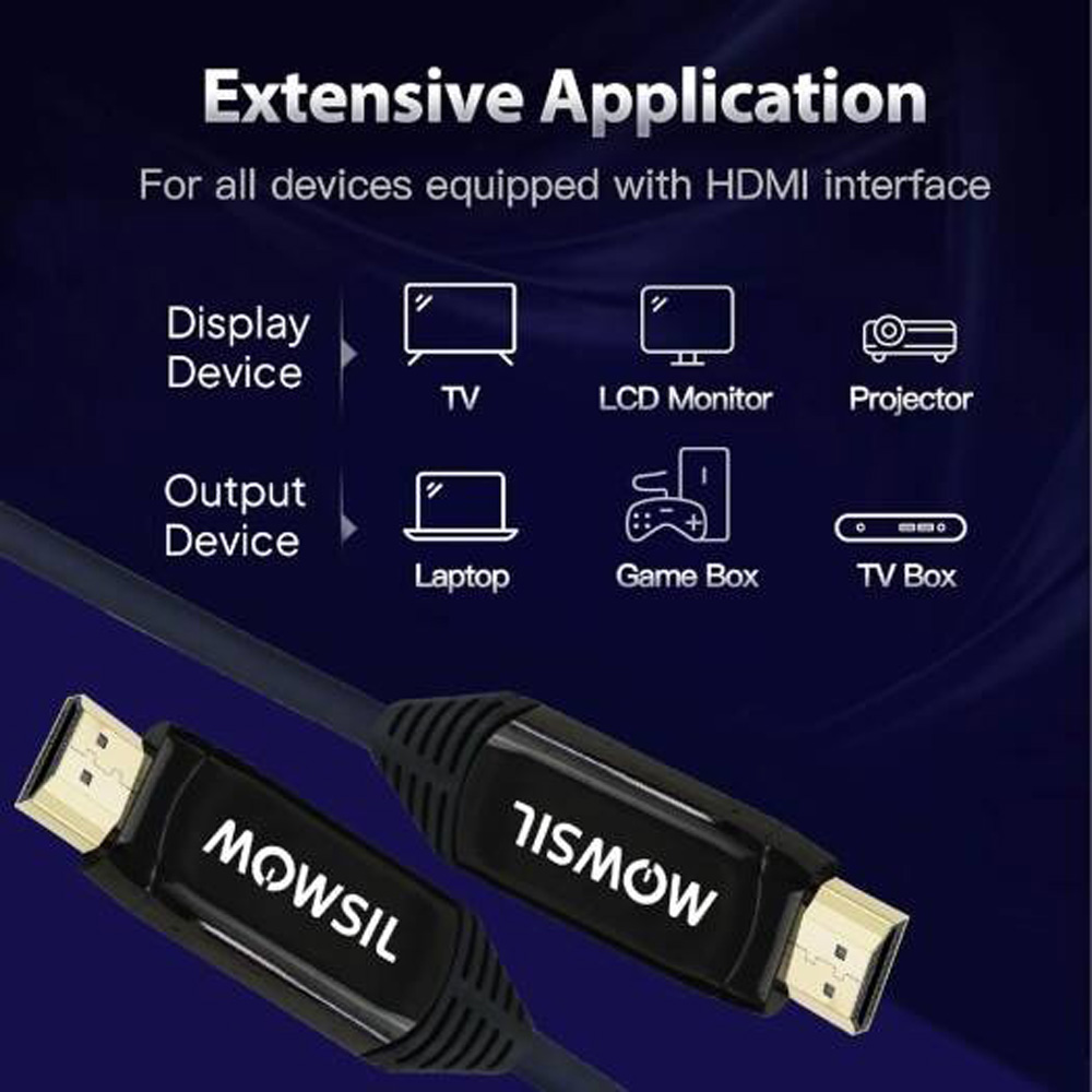 MOWSIL HDMI AOC FIBER OPTICAL CABLE DA-DA 4K 60HZ 2.0 15 METER MOAC15D - Image 2
