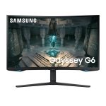SAMSUNG ODYSSEY G6 CURVED GAMING MONITOR 32" QHD VA DISPLAY 240Hz REFRESH, RATE 1MS RESPONSE TIME, FREE SYNC PREMIUM PRO TECHNOLOGY, BLACK, LS32BG650EMXUE