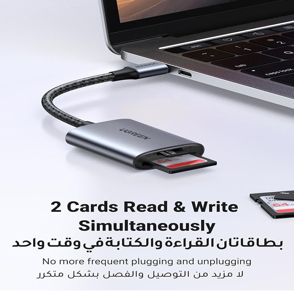 UGREEN 2-IN-1 USB-C SD/TF CARD READER CM401 - Image 4