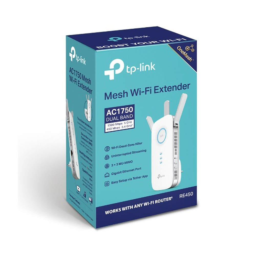 TP-LINK AC1750 DUAL BAND MESH WIFI RANGE EXTENDER RE450 - Image 4