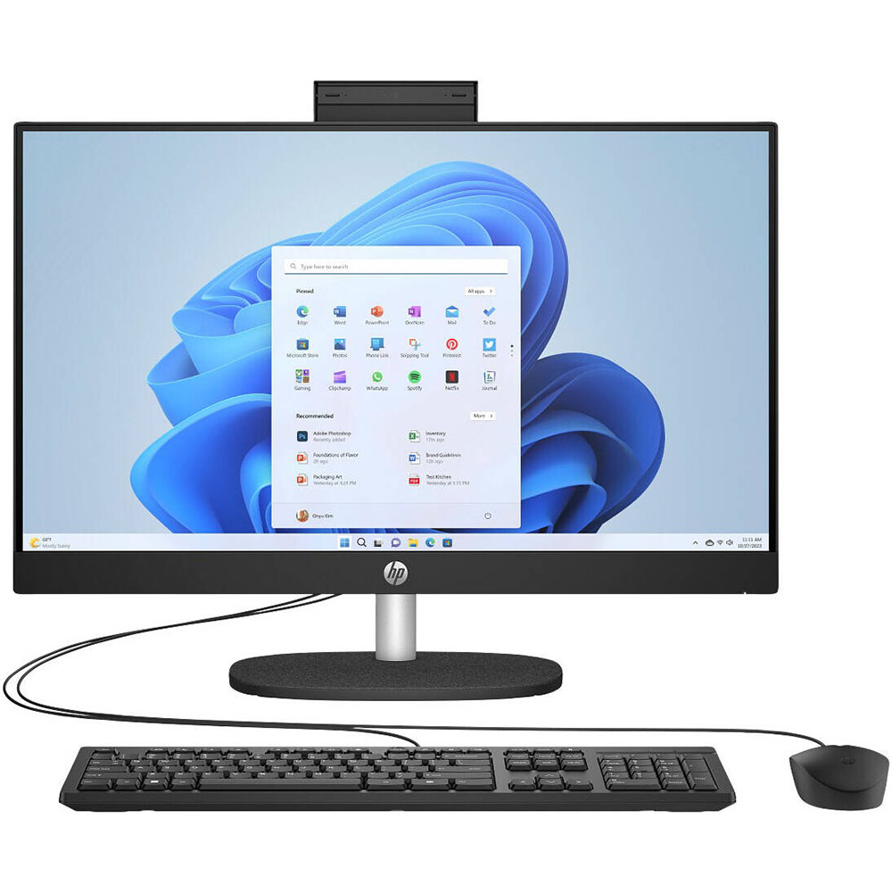 HP All-in-One 24-cr0308nh I5-1334U, 8GB RAM, 512GB SSD, 23.8" FHD IPS Display, Three-sided micro-edge, Anti-glare, Windows 11 Pro, Black