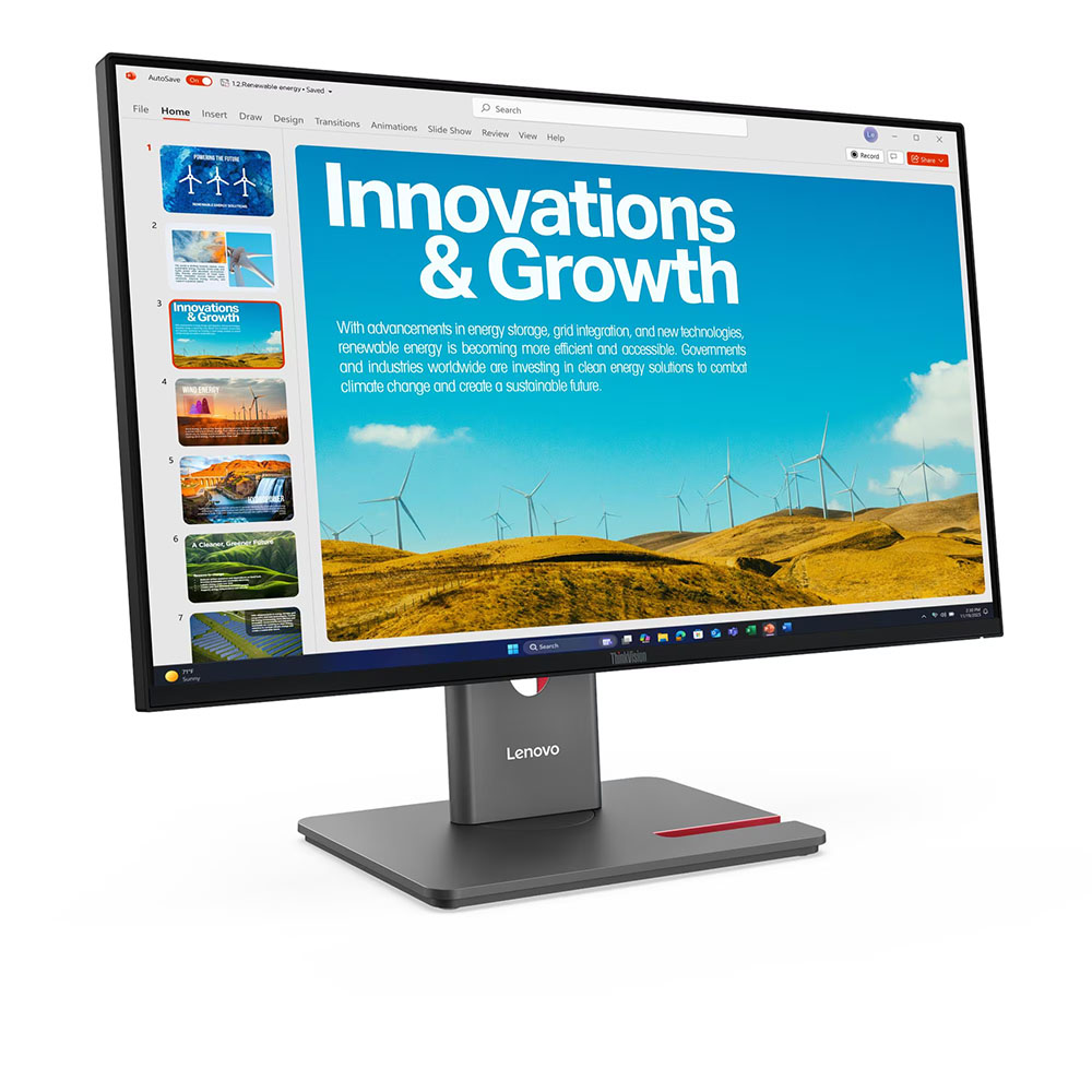 LENOVO ThinkVision P24QD-40 Monitor, 23.8" IPS display with QHD resolution, 48Hz - 120Hz, Anti-glare, Eclipse Black - Image 2