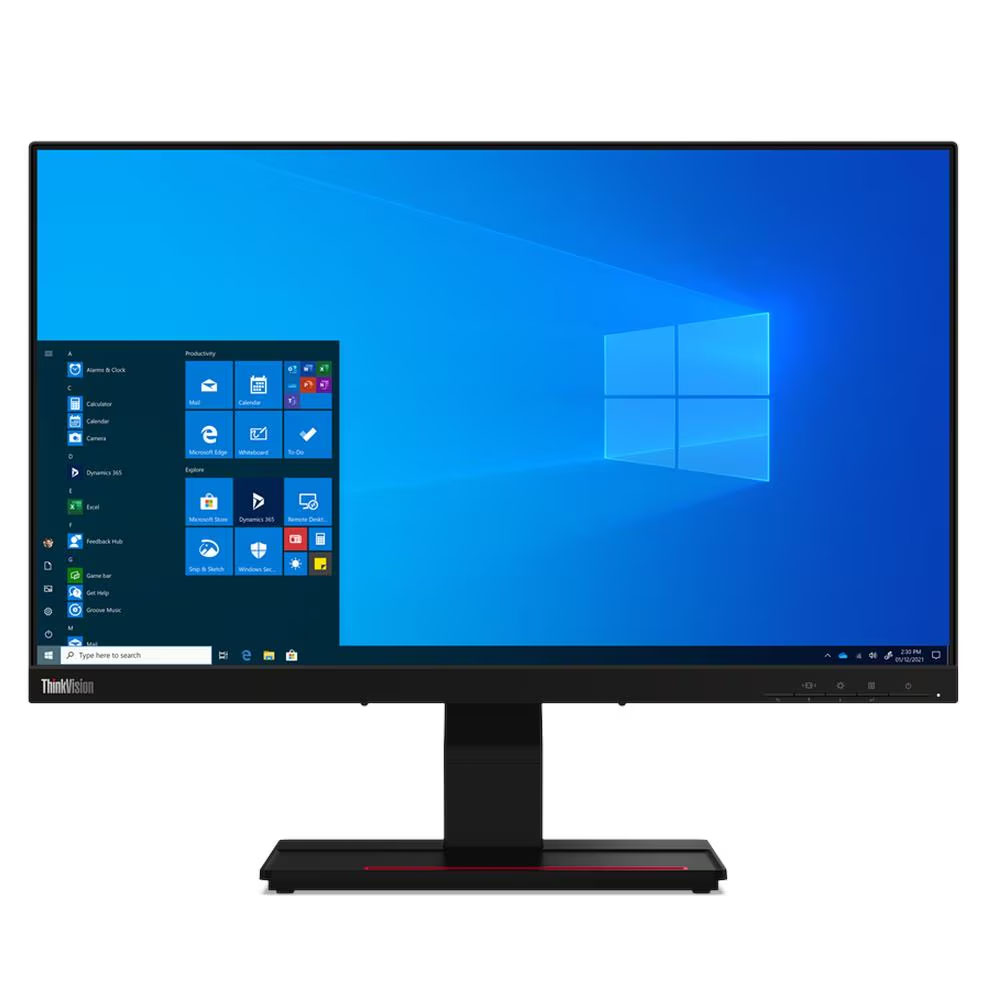 Lenovo ThinkVision T24t-20 Monitor, 23.8" FHD (1920x1080) IPS display, Anti-glare, Touch, 60Hz, Eyesafe Display, Raven Black