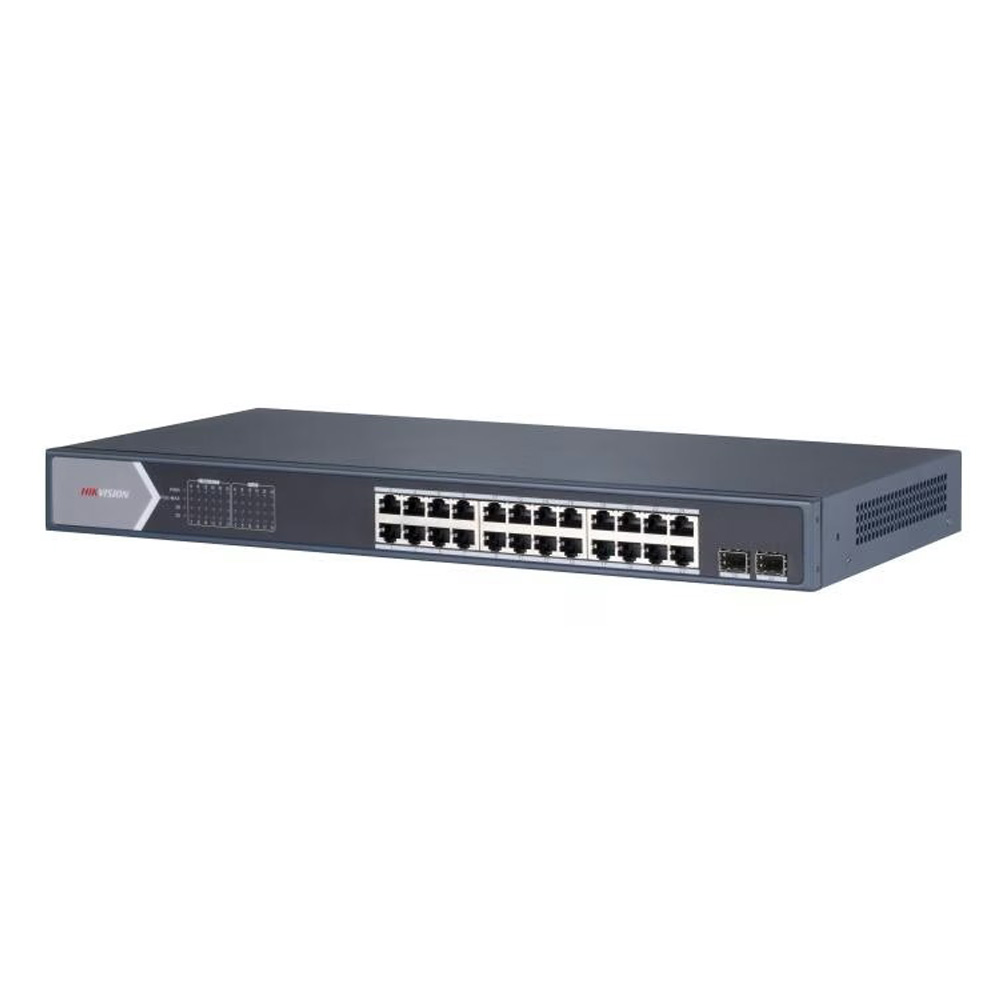HIKVISION DS-3E0526P-E/M 24 PORT GIGABIT UNMANAGED POE SWITCH 24x GIGABIT POE PORT, 2x GIGABIT SFP FIBER OPTICALPORT - Image 3