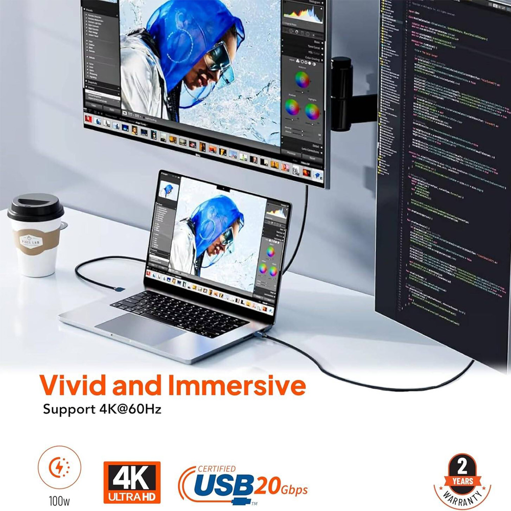 MOWSIL 4K USB4 TYPE-C VIDEO CABLE 100W 1 METER MOUC41 - Image 4